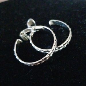 Silver plated clip on earrings hoops